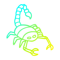 cold gradient line drawing cartoon scorpion