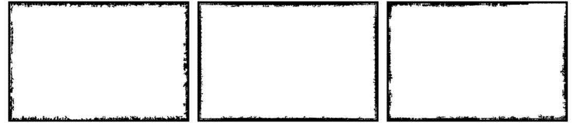 Frames in grunge style. Abstract rectangles with space for text. Monochrome elements.