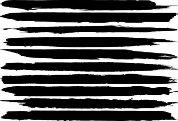 Set of vector grunge brushes. Abstract lines from ink.