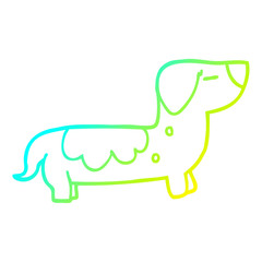 cold gradient line drawing cartoon sausage dog