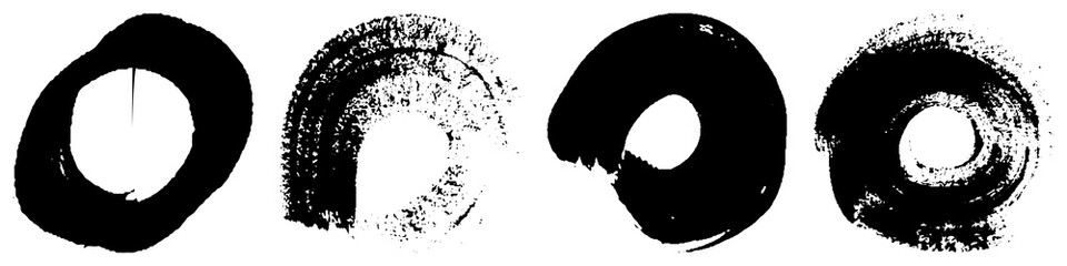 Set of grunge spots in the form of rings.