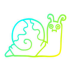 cold gradient line drawing cartoon snail