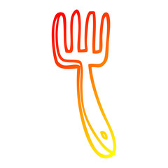 warm gradient line drawing cartoon fork