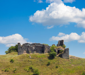 Fototapeta na wymiar Ruins castle in Chornokozyntsi