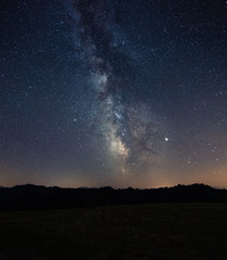 milky way in clear starry night