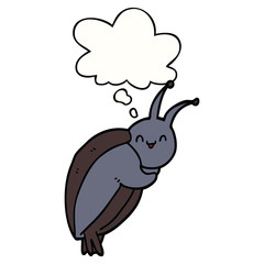 cute cartoon beetle and thought bubble