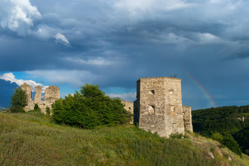 Fototapeta na wymiar Polish Herburt's Castle in Kudryntsi, Ukraine