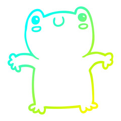 cold gradient line drawing cartoon frog