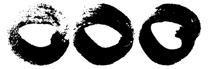 Grunge spots are black and white. Abstract blots monochrome ink.