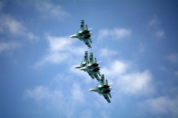 combat aircraft in the sky