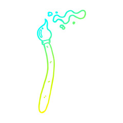 cold gradient line drawing cartoon paint brush