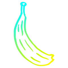 cold gradient line drawing cartoon yellow banana