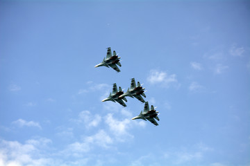 combat aircraft in the sky