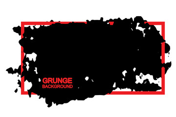 Grunge background black spot with red frame.