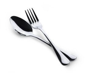 silver spoon isolated on white background