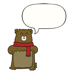 cartoon bear and speech bubble