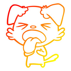 warm gradient line drawing cartoon disgusted dog