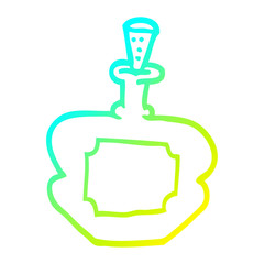 cold gradient line drawing cartoon perfume bottle