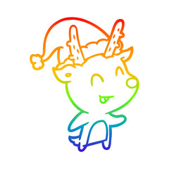 rainbow gradient line drawing christmas reindeer