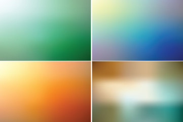 Naklejka premium Collection of blurred backgrounds. Vector defocus texture. Multi-color abstract surface.