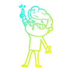 cold gradient line drawing cartoon cool guy