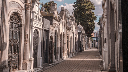 Buildings in famous Recoleta Cementary in Buenos Aires