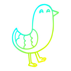 cold gradient line drawing cartoon bluebird