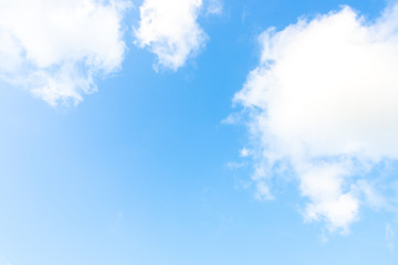 Nature Bright blue Sky with white clouds on blackground. Beautiful sky and clouds in the afternoon.
