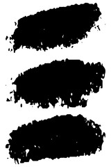 Vector brush set. Black paint strokes isolated on white background.