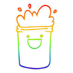 rainbow gradient line drawing cartoon happy drinks