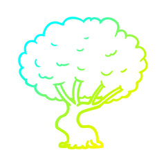 cold gradient line drawing Cartoon tree