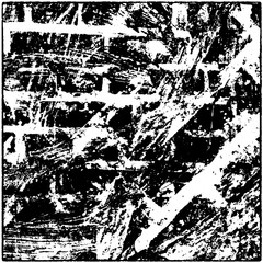 Grunge is black and white. Worn dark monochrome background. The texture of the old destroyed surface. Vector pattern of cracks and chips.