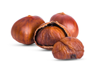 Chestnuts isolated on white background