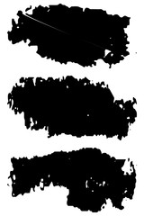 Vector brush set. Black paint strokes isolated on white background.