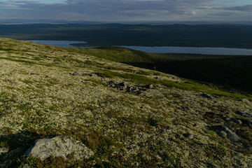 Cloudy sky in high mountain tundra Khibiny