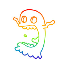 rainbow gradient line drawing cartoon spooky ghost