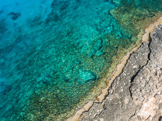Beautiful aerial view blue ocean Mediterranean Sea