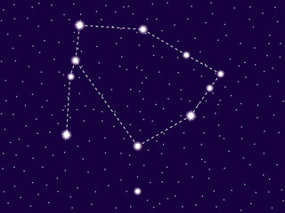 Obraz na płótnie Canvas Ophiuchus constellation. Starry night sky. Cluster of stars and galaxies. Deep space. Vector illustration
