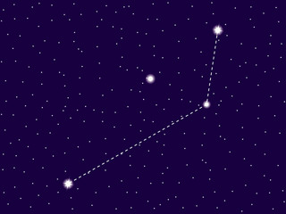 Pictor constellation. Starry night sky. Cluster of stars and galaxies. Deep space. Vector illustration