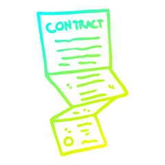 cold gradient line drawing cartoon complicated contract