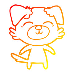 Fototapeta premium warm gradient line drawing cartoon dog