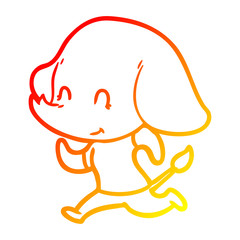Obraz premium warm gradient line drawing cute cartoon elephant