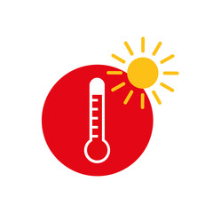 hot summer weather icon on white background vector illustration EPS10