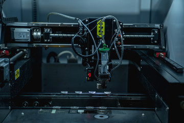 automation machine and detail close up in machine automatic with robotic automation technology for technology production factory