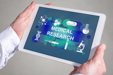 Medical research concept on a tablet