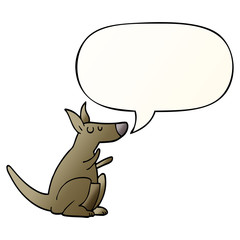 cartoon kangaroo and speech bubble in smooth gradient style