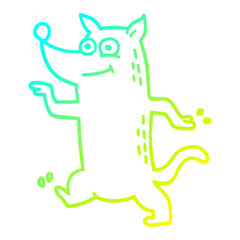 cold gradient line drawing cartoon funny dog
