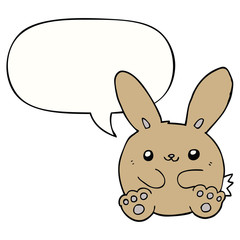 cartoon rabbit and speech bubble