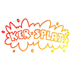 warm gradient line drawing cartoon wording ker-splat
