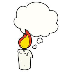 cartoon candle and thought bubble